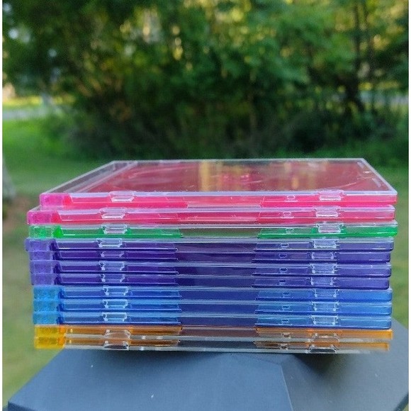 Lot of 12 Empty Slim Jewel Cases CD Music DVD Colors Plastic - Picture 3 of 7